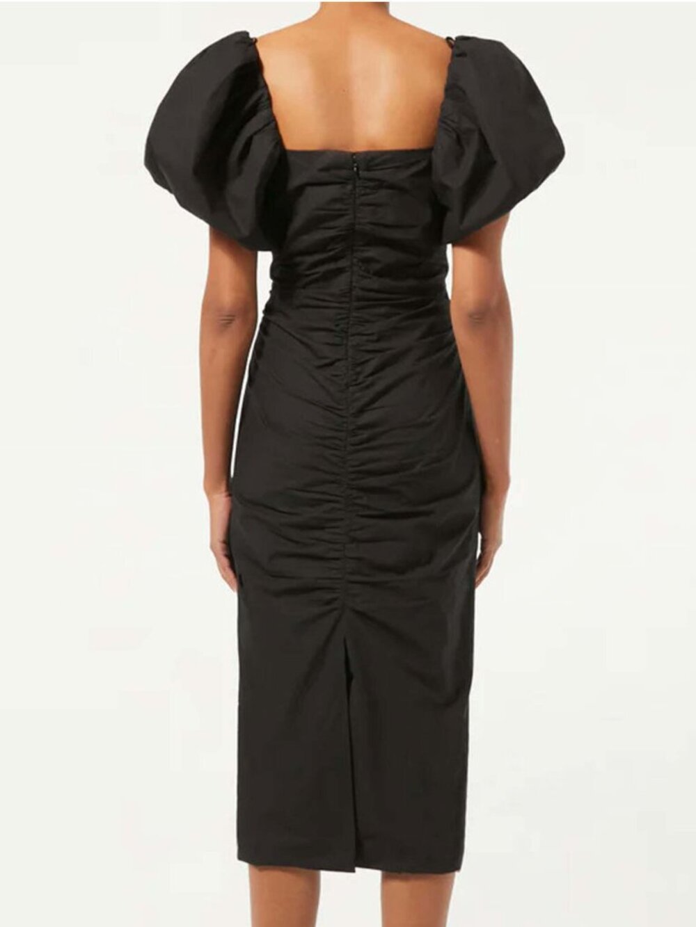 RHODE Navy Puff-Sleeve Midi Dress - Picture 3 of 7